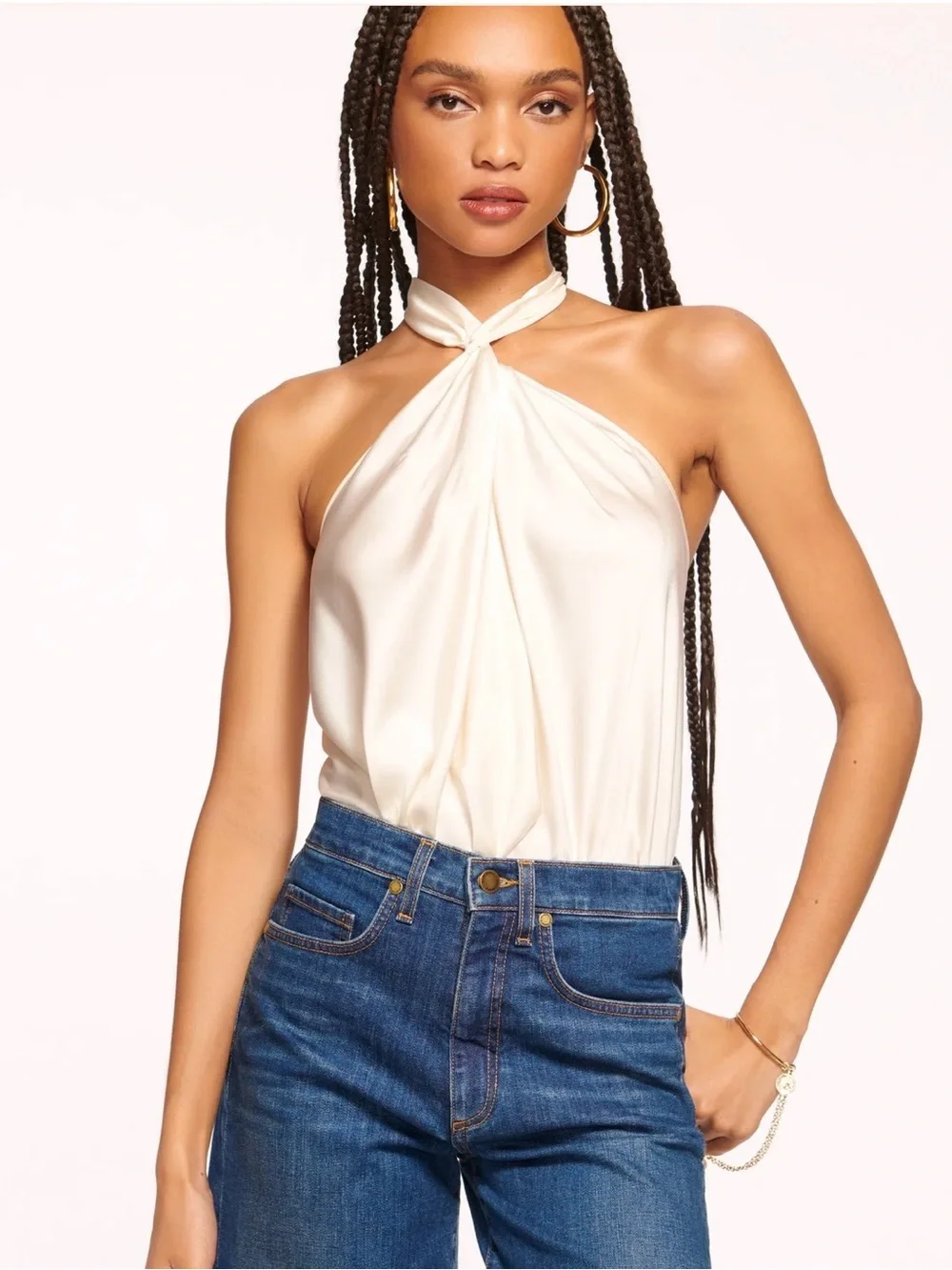 Ramy Brook cream Harriet Halter top